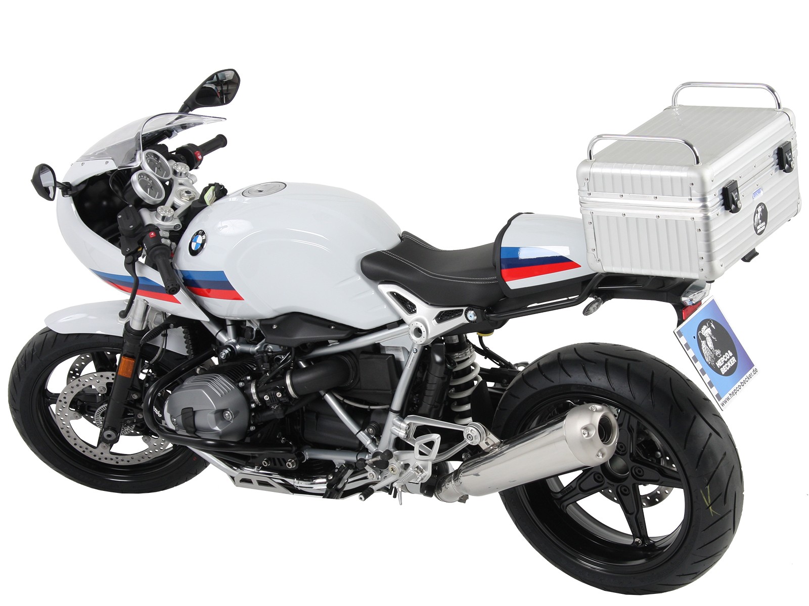 Alurack top case carrier black for BMW R nineT Racer (17-20) Hepco & Becker