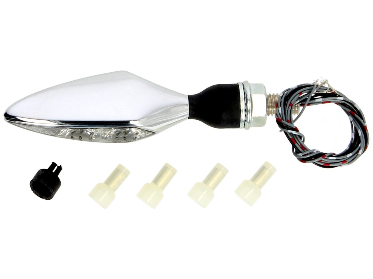 Kellermann turn signal, rear and brake light, Rhombus DF, steel, LED, HL, 12 V, shiny chrome, M8x20