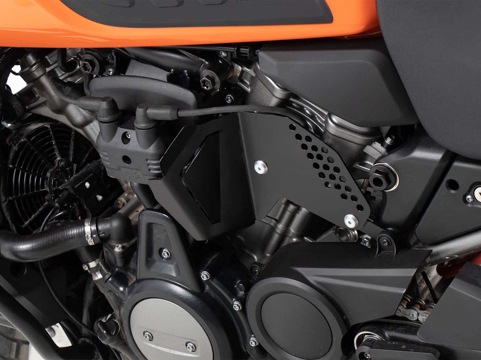 Heat protection plate stainless steel black for Harley Davidson Pan America (21-) Hepco & Becker