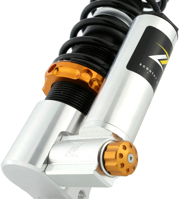 Front shock absorber ZELIONI for Vespa ET2/ET4/LX/LXV/S 50-150ccm, silver/orange/black