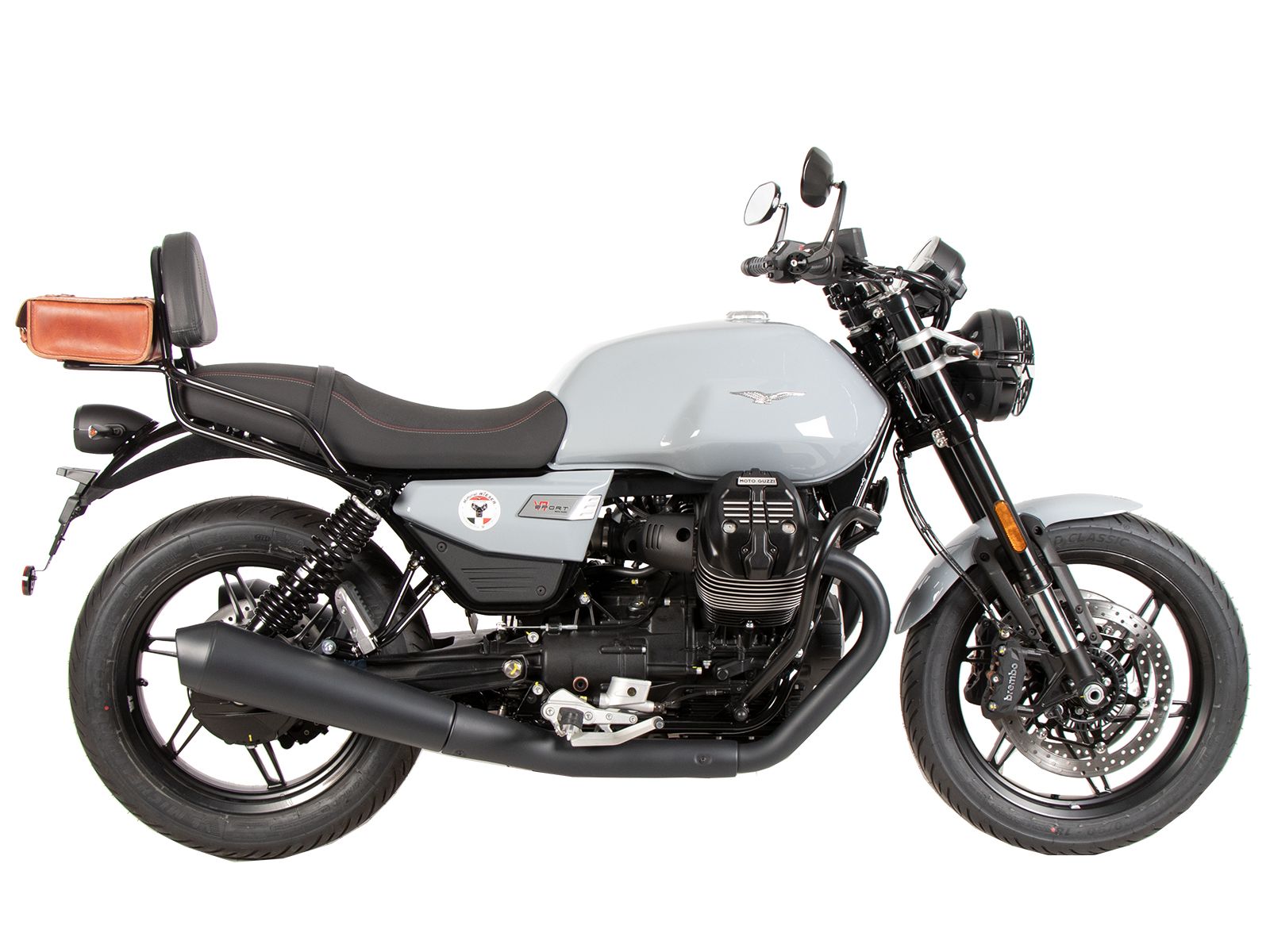 Sissybar with luggage rack black for Moto Guzzi V7 850 Sport (25-) Hepco & Becker