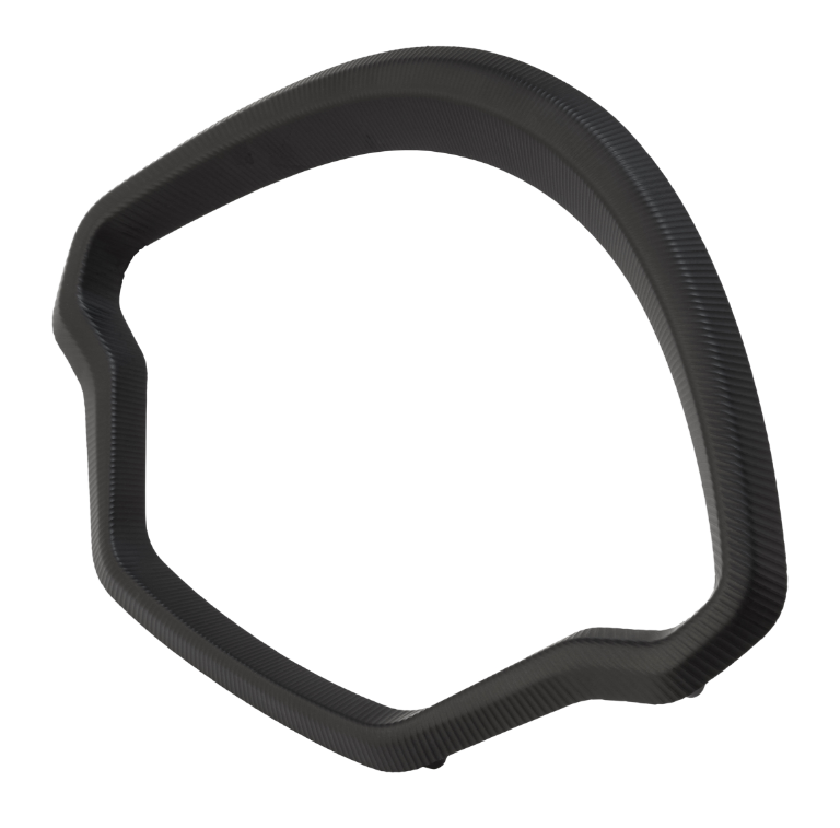 Decorative ring speedometer for Vespa GTS/GTS Super 125/300cc (`22-), aluminum, black matt anodized