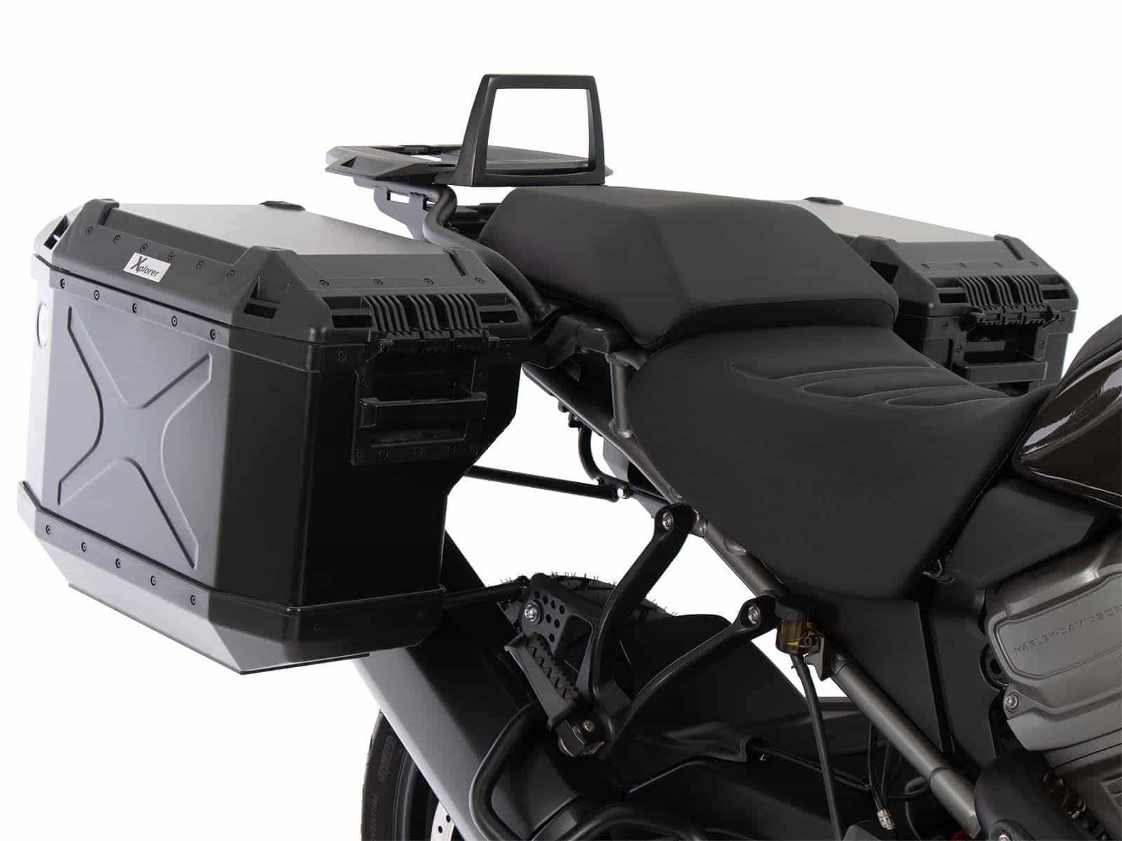 Case carrier set Cutout incl. case set Xplorer Cutout black for Harley Davidson Pan America (21-)