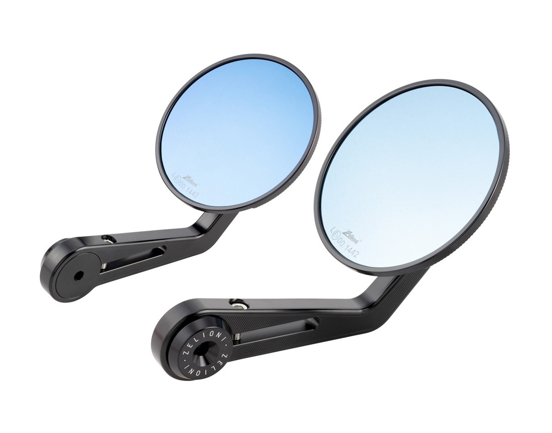 Handlebar end mirror ZELIONI for Vespa, right and left, black anodized