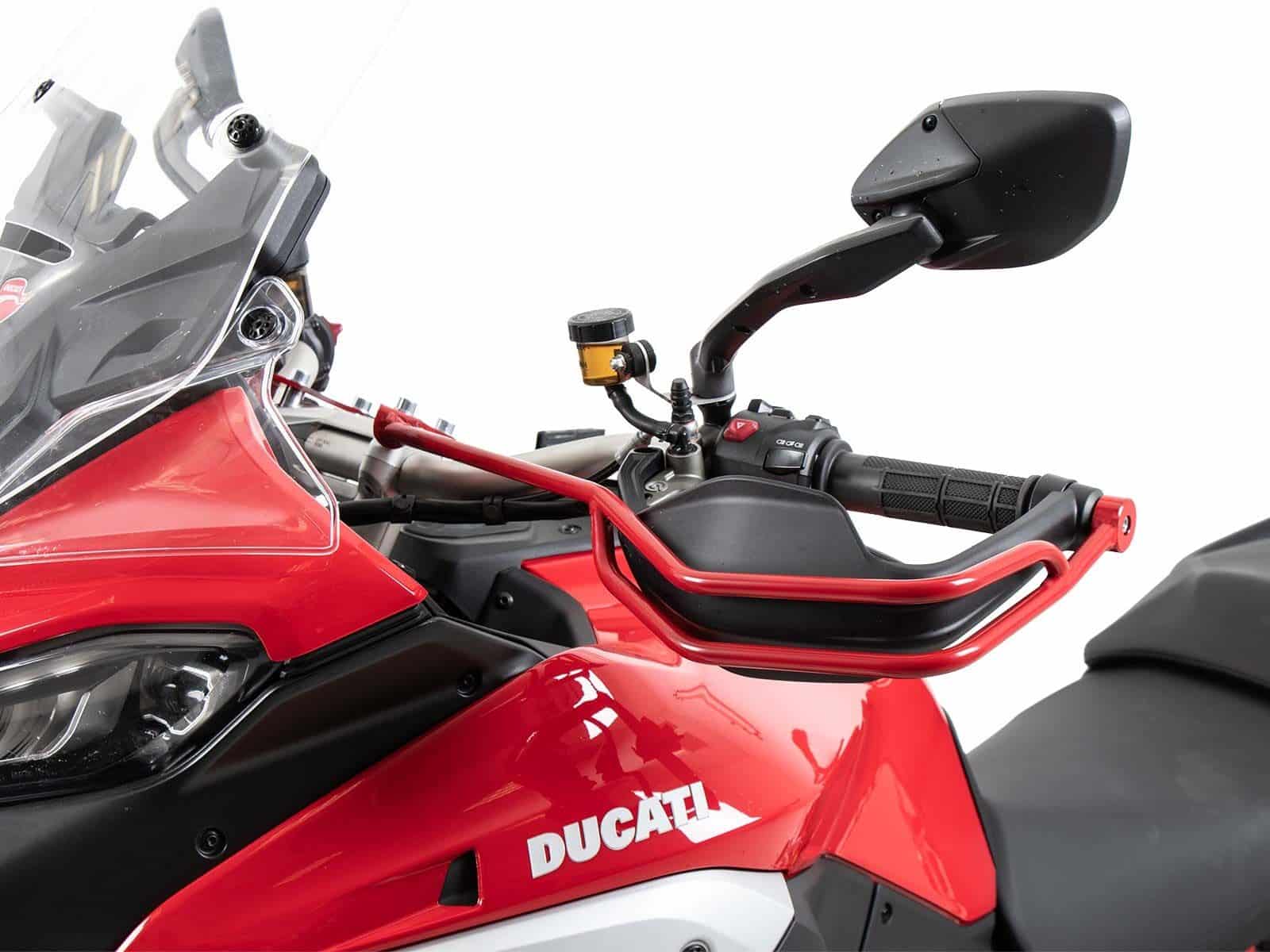 Red grip guard set for Ducati Multistrada V4/S/S Sport/Pikes Peak (21-24) /Rally (23-24)
