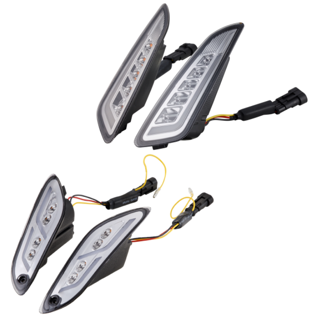 Turn signal kit front & rear for Vespa Primavera/Sprint 125-150cc 2T/4T AC, tinted