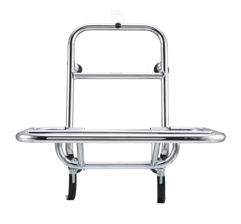 Luggage rack front for Vespa GTS/GTS Super/GTV/GT 60/GT/GT L 125-300ccm, foldable, chrome