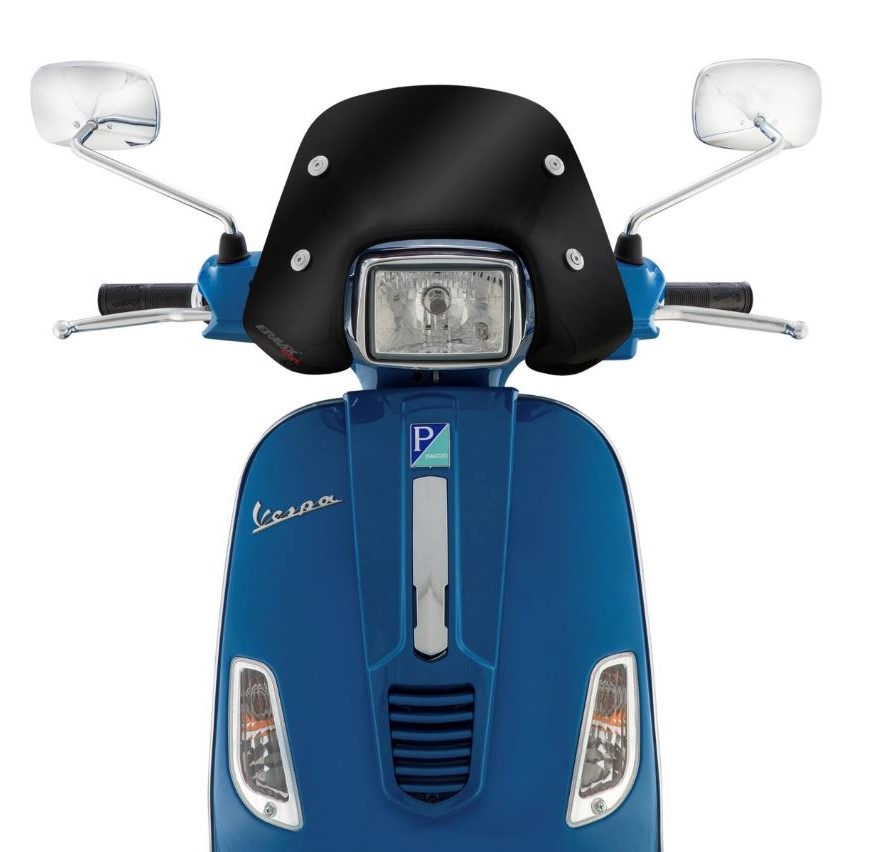 Flyscreen ERMAX Piccolo H 170 mm for Vespa S 50-150cc, black tinted