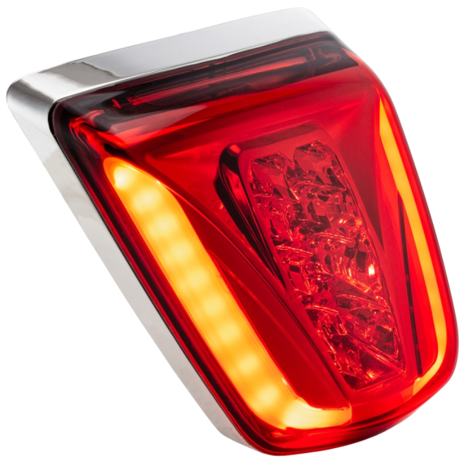 Taillight LED red for Vespa Primavera/Sprint 50-150cc, edge - chrome