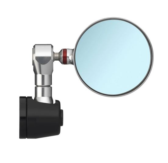Handlebar end mirror RIZOMA "SPY-R" Ø 80 mm left or right for Vespa, black/silver