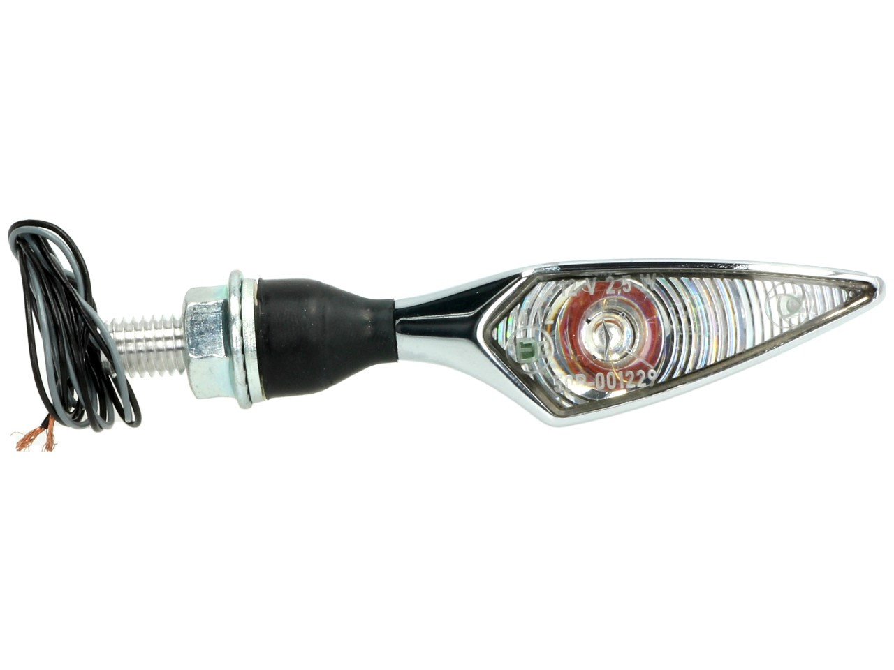 Kellermann turn signal, rhombus, steel, LED, VL/HR, 12 V, shiny chrome, M8x20, E-tested
