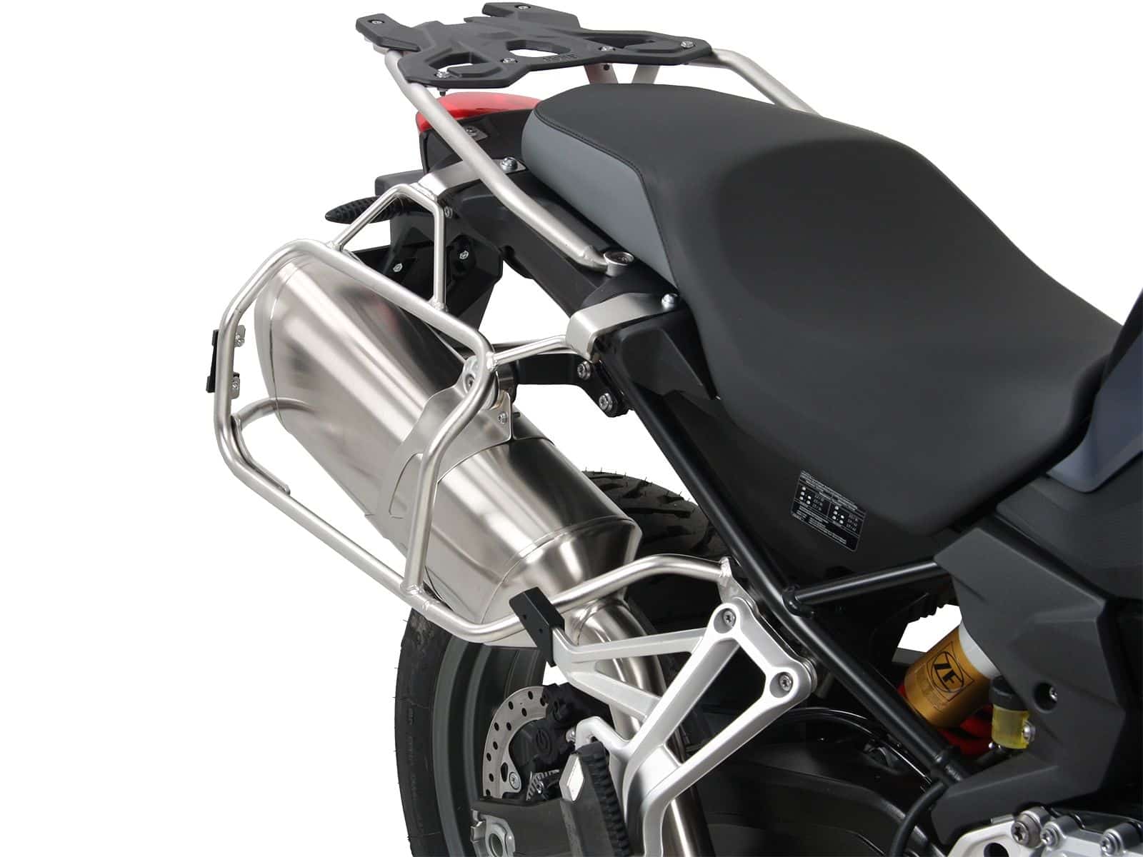 Case carrier set Cutout stainless steel carrier incl. case set Xplorer Cutout silver for BMW F 750 GS