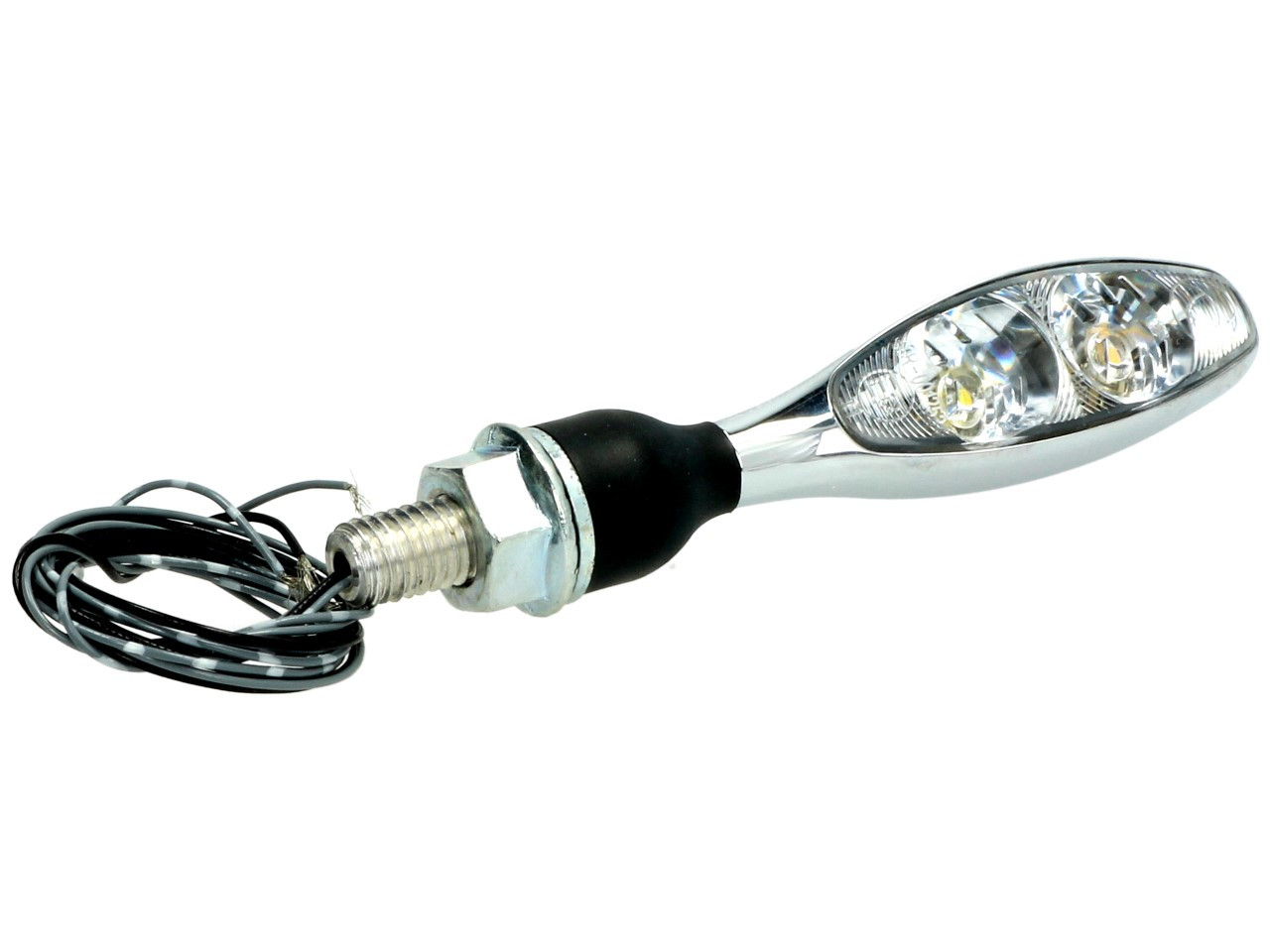 Kellermann turn signal with position light, Micro 1000 PL, steel, LED, VL/VR, 12 V, shiny chrome, M8x20