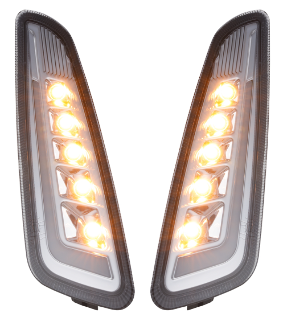 Turn signal kit front & rear for Vespa Primavera/Sprint 125-150cc 2T/4T AC, tinted