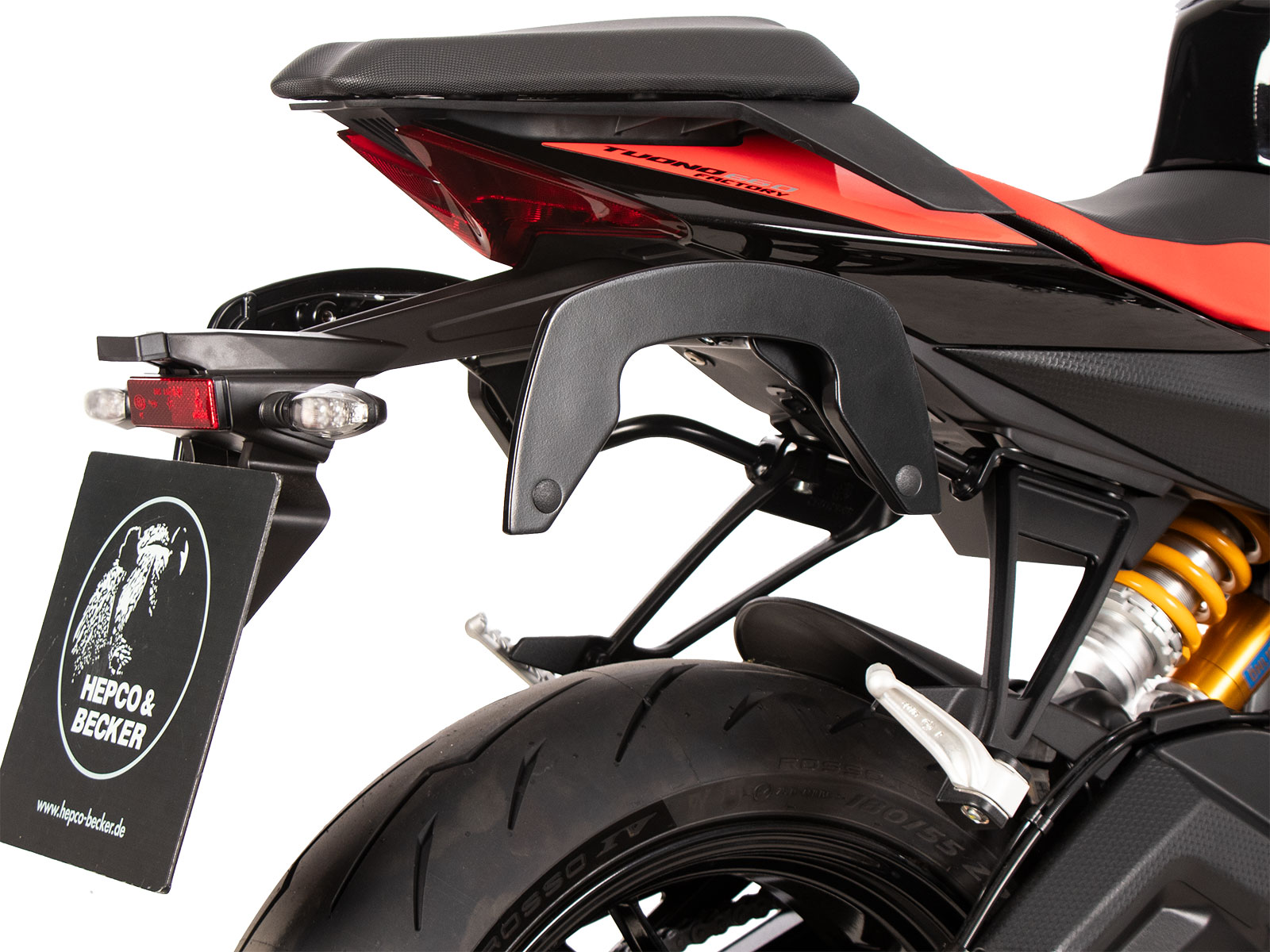 C-Bow side carrier black for Aprilia Tuono 660 Factory (2022-) Hepco & Becker