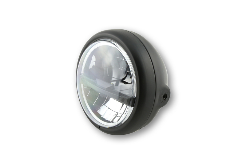 HIGHSIDER pro 5 3/4 inch headlight Pecos Type 5 LED black, black lens, side lighting