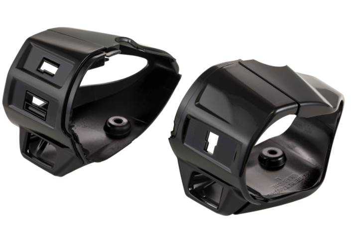 Cover switch unit, right/left, front/rear for Vespa Primavera/Sprint, black glossy