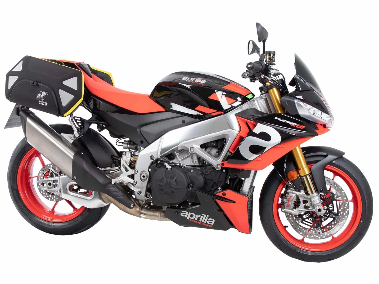 C-Bow side carrier black for Aprilia Tuono V4 Factory /RSV 4 /RSV 4 Factory (21-24) Hepco Becker