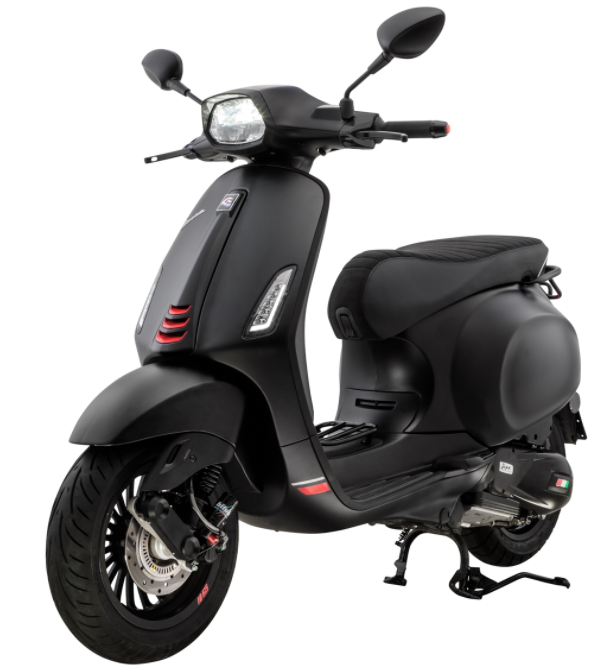 Connection piece mono slot leg shield black matt for Vespa Primavera/​Sprint 50-150ccm