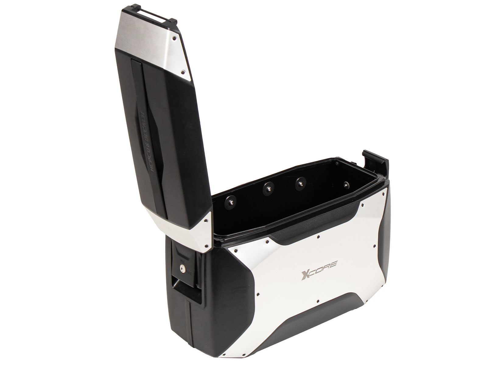 Xcore side case set silver for C-Bow carrier Hepco & Becker