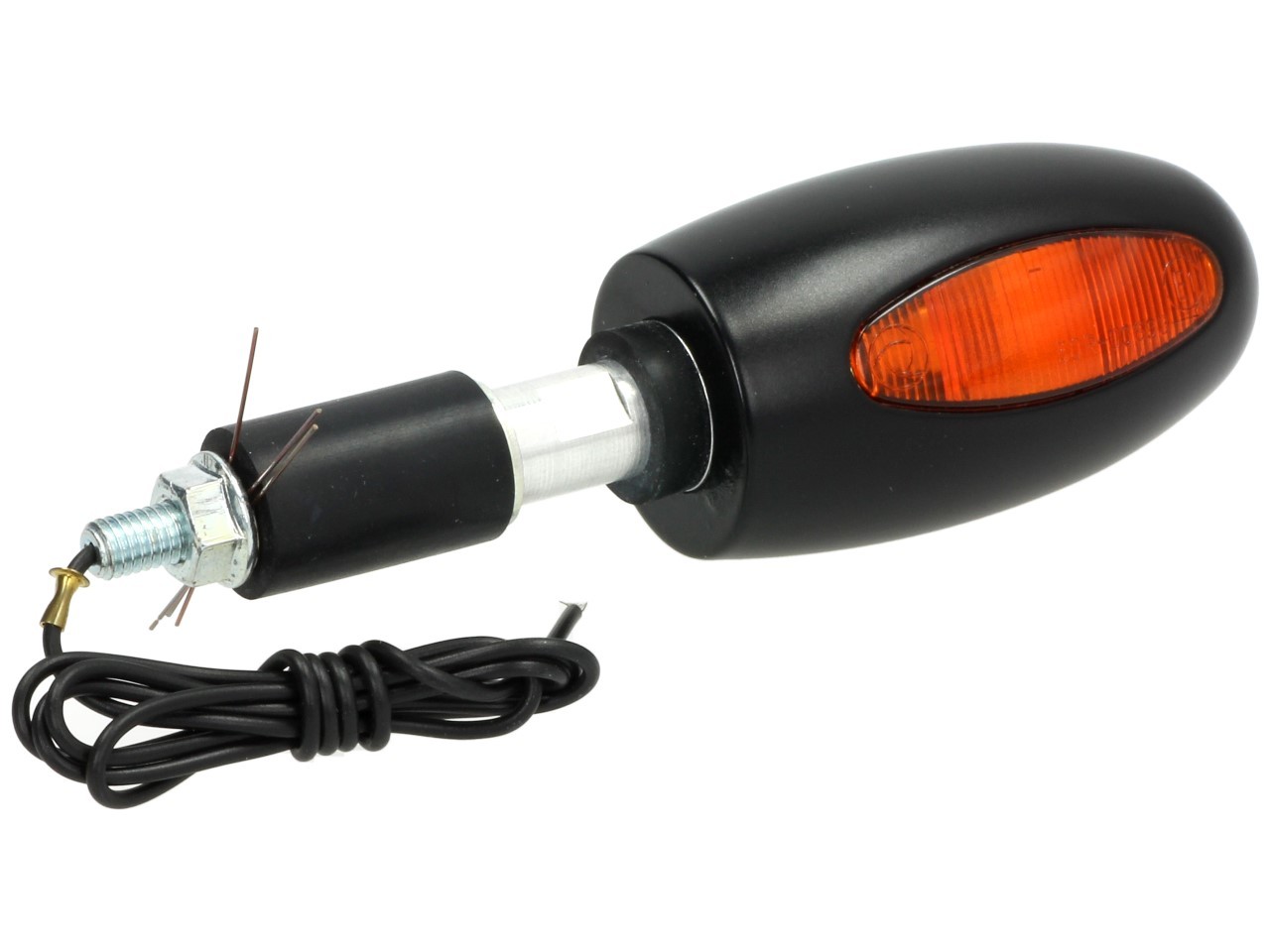Kellermann turn signal, BL 1000 yellow, brass, halogen, VR/VL, 12 V, 21 W, black satin finish
