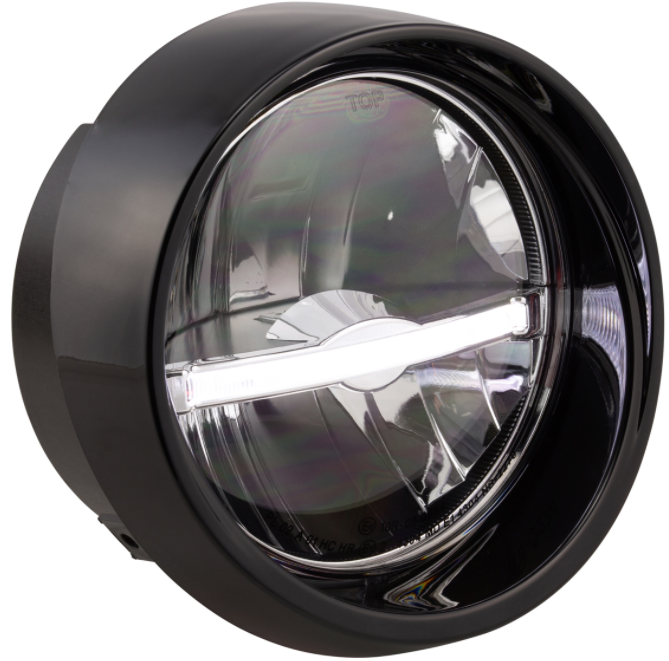 Headlight LED for Vespa Primavera 50-150ccm 2T/4T (-'18), black glossy
