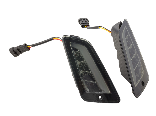 Turn signal kit front & rear for Vespa GTS/GTS Super/GTV 125-300cc ('14-), tinted