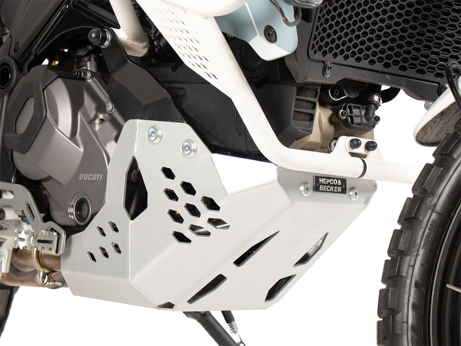 Engine protection plate silver for Ducati DesertX (22-) Hepco & Becker