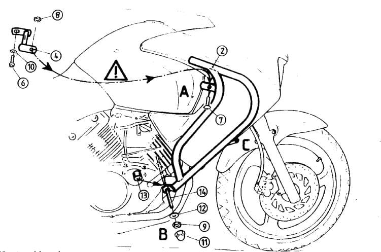 Engine guard black for Honda XL 125 V Varadero (01-06) Hepco & Becker