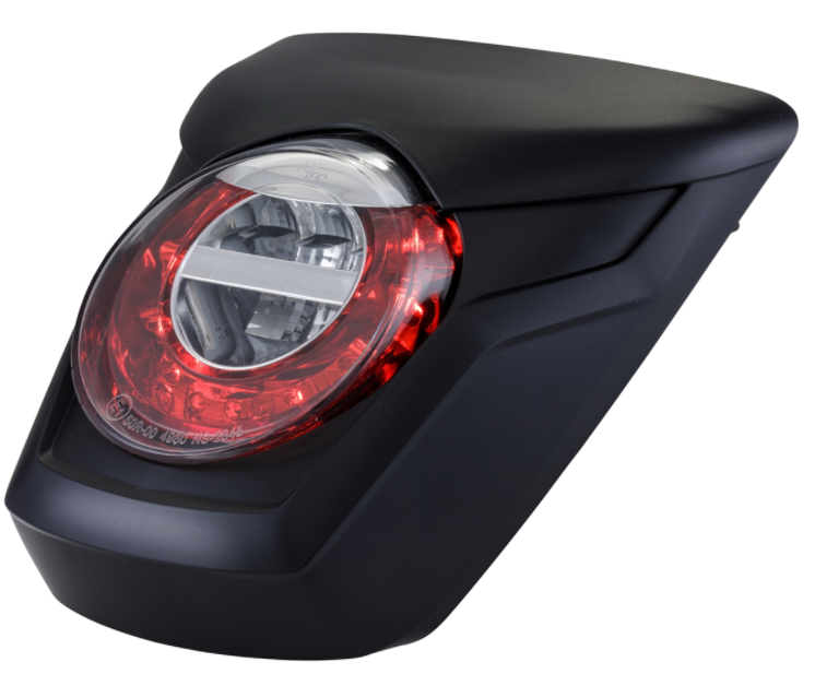 Taillight LED red for Vespa Primavera/Sprint 50-150cc, rim - black matt