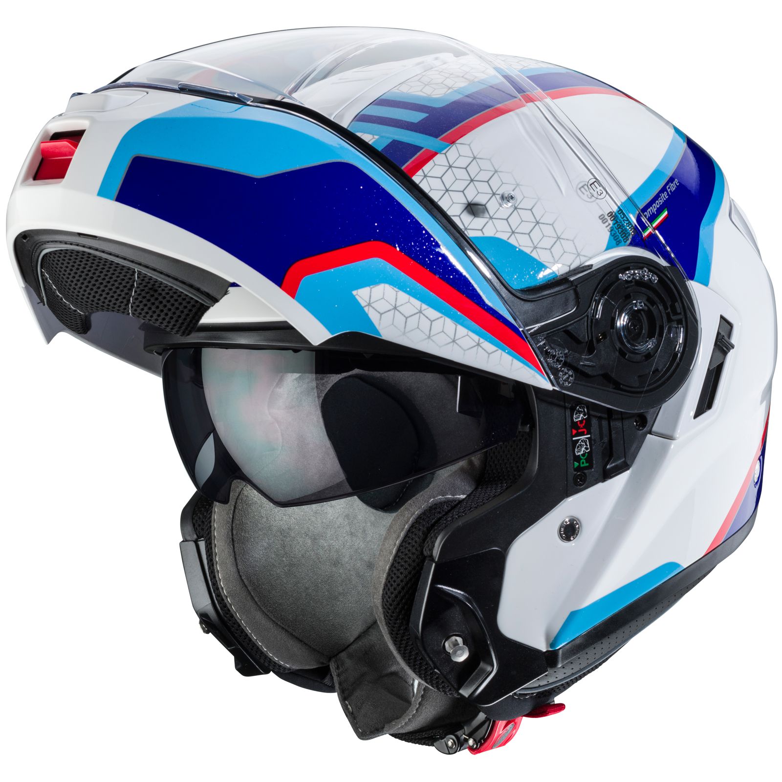Caberg Helmet Levo Sonar, white / blue-red