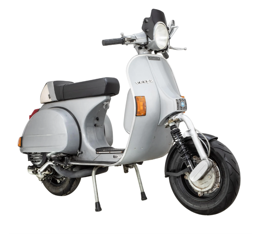 Mudguard 2.0 Garelli for Vespa PX 80-200cc, metal black matt, holder black