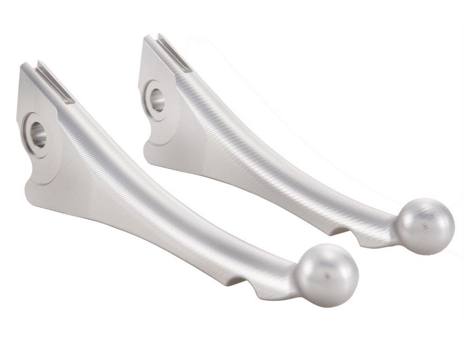 Sport lever set brake ZELIONI Shorty 3D for Vespa, right and left, silver anodized