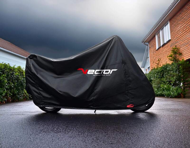 VECTOR H2O indoor/outdoor tarpaulin for motorcycle/scooter with high windshield - Black - S