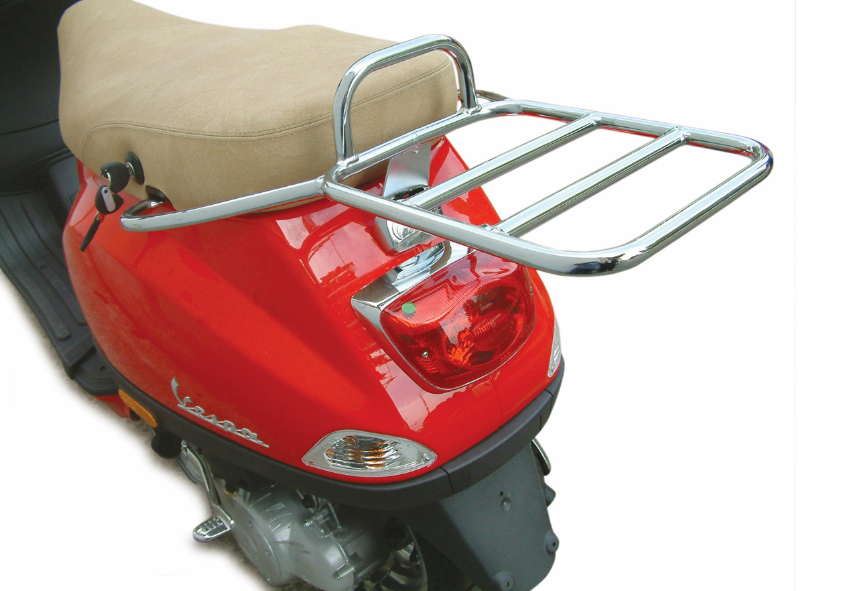 Rear luggage rack for Vespa LX/LXV/S 50-150cc, chrome