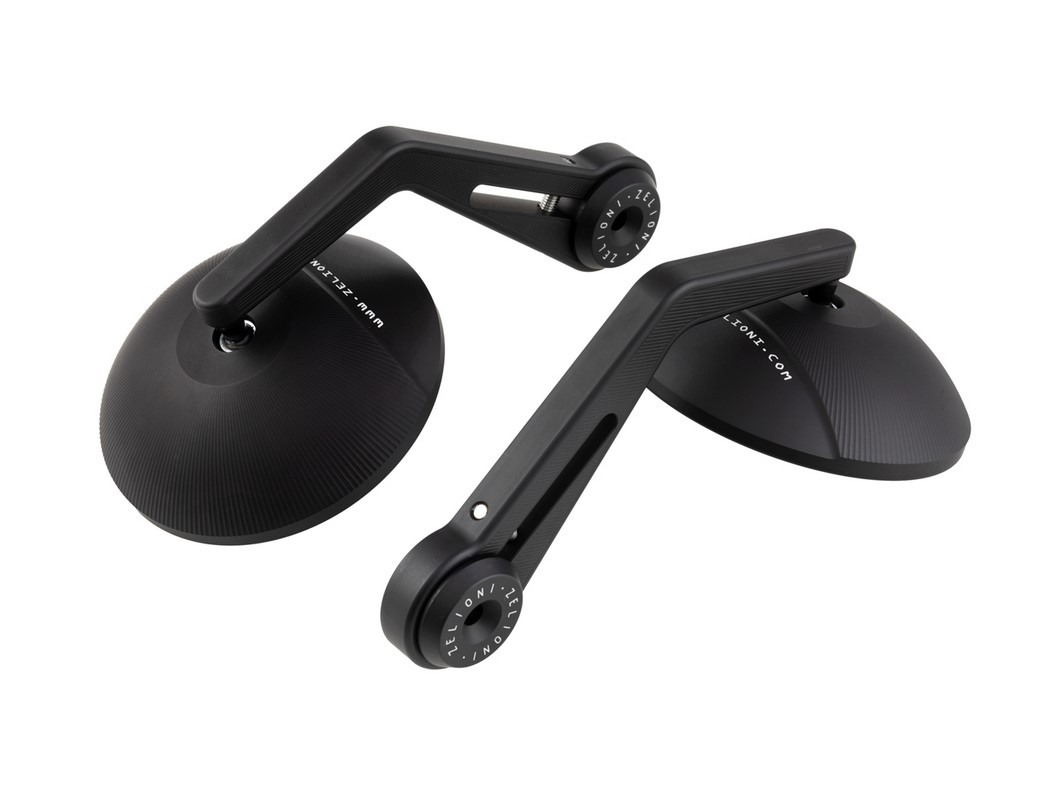 Handlebar end mirror ZELIONI for Vespa, right and left, black matt