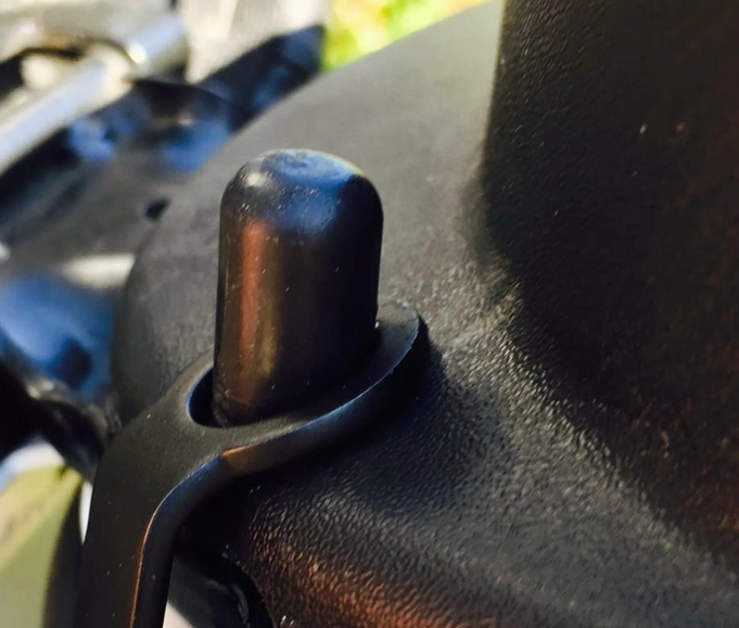 Helmet hook, under seat for Vespa, black glossy