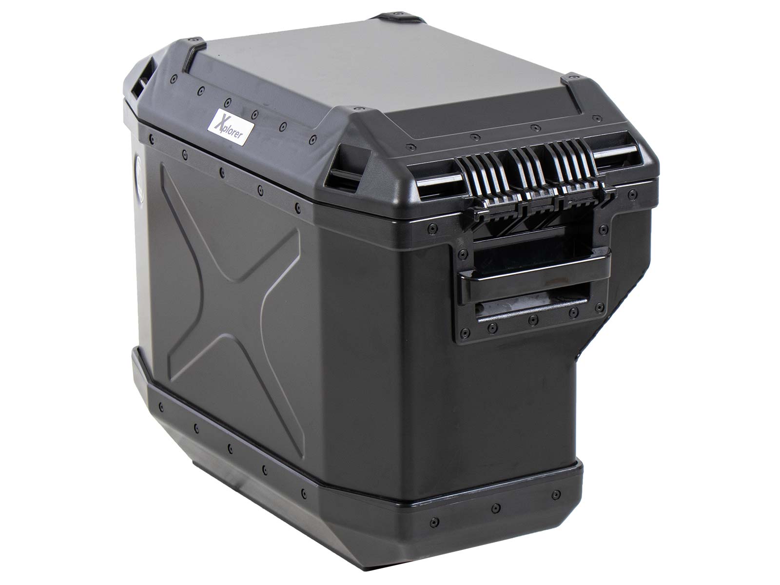 Side case Alu Xplorer 37 Cutout (cut out for exhaust) right black Hepco & Becker