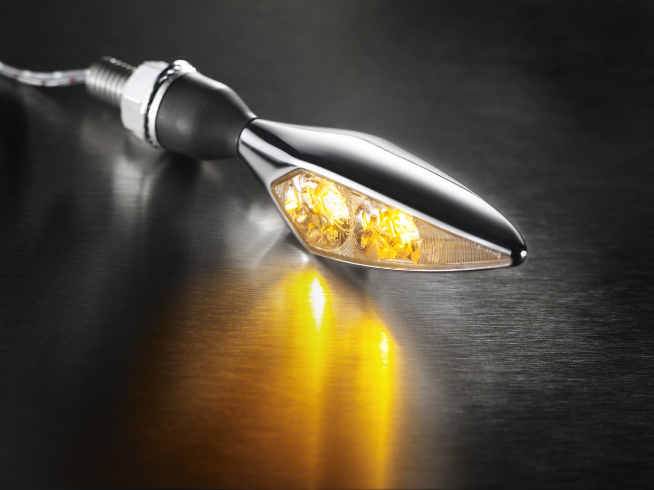 Kellermann turn signal, Rhombus Extreme, Alu, LED, VL/HR, 12 V, shiny chrome, M8x20, E-tested