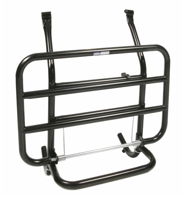Luggage rack front for Vespa PX 80-200cc, foldable, black