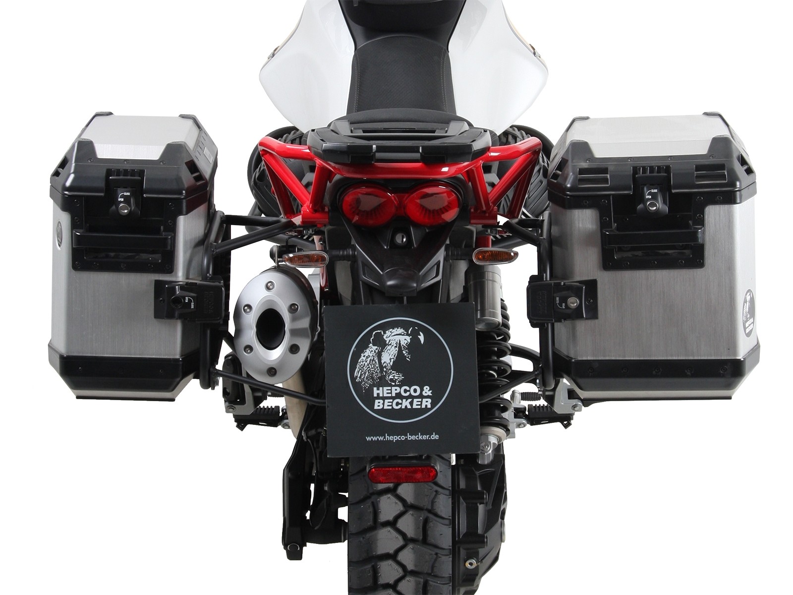 Side case carrier fixed screwed black for V85 TT (Bj.19-) Hepco & Becker