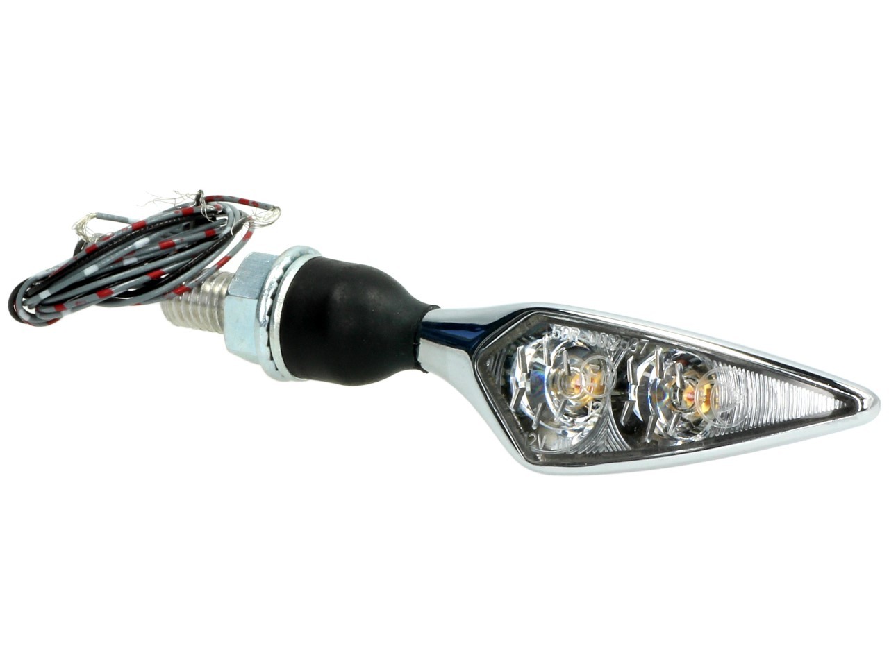 Kellermann turn signal, rear and brake light, Rhombus DF, steel, LED, HR, 12 V, shiny chrome, M8x20