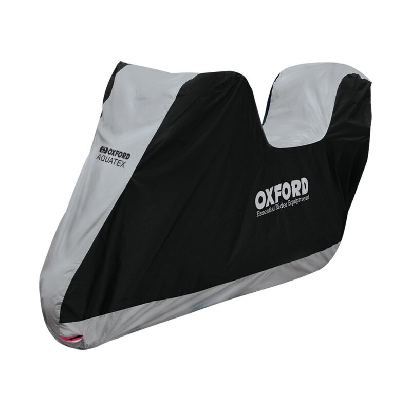 Oxford Indoor / Outdoor Cover Aquatex Black/Silver - Motorcycle / Scooter with Topcase - M