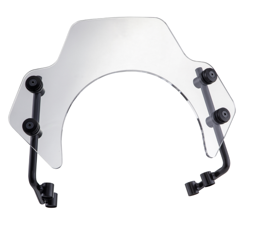 Flyscreen for Vespa PX 80-200cc, black holders, clear