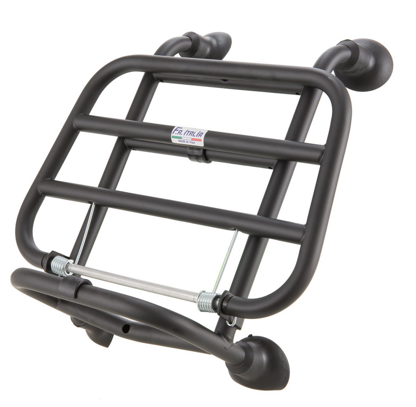Luggage carrier front for Vespa Primavera /Sprint /Elettrica 50-150ccm, foldable, black glossy