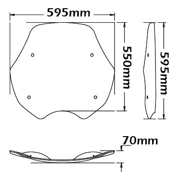 High windshield original type for BMW R 850 R /R 1100 R (94-02), lightly tinted
