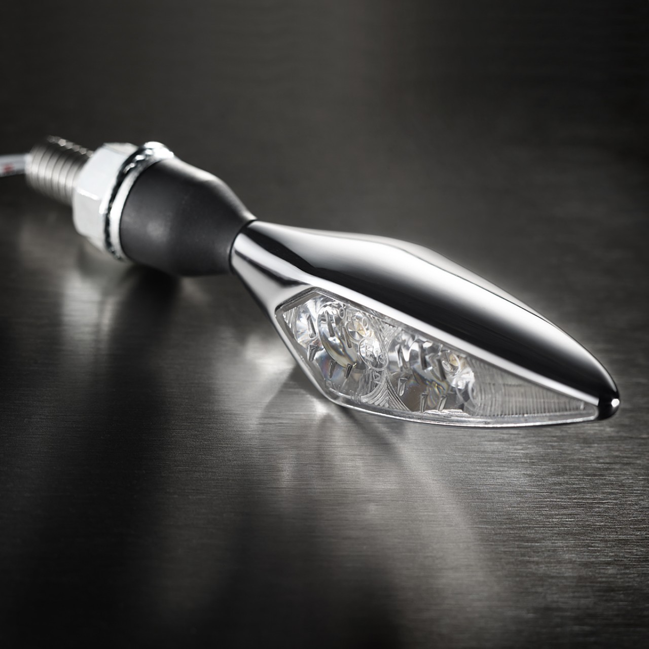 Kellermann turn signal, Rhombus Extreme, Alu, LED, VL/HR, 12 V, shiny chrome, M8x20, E-tested