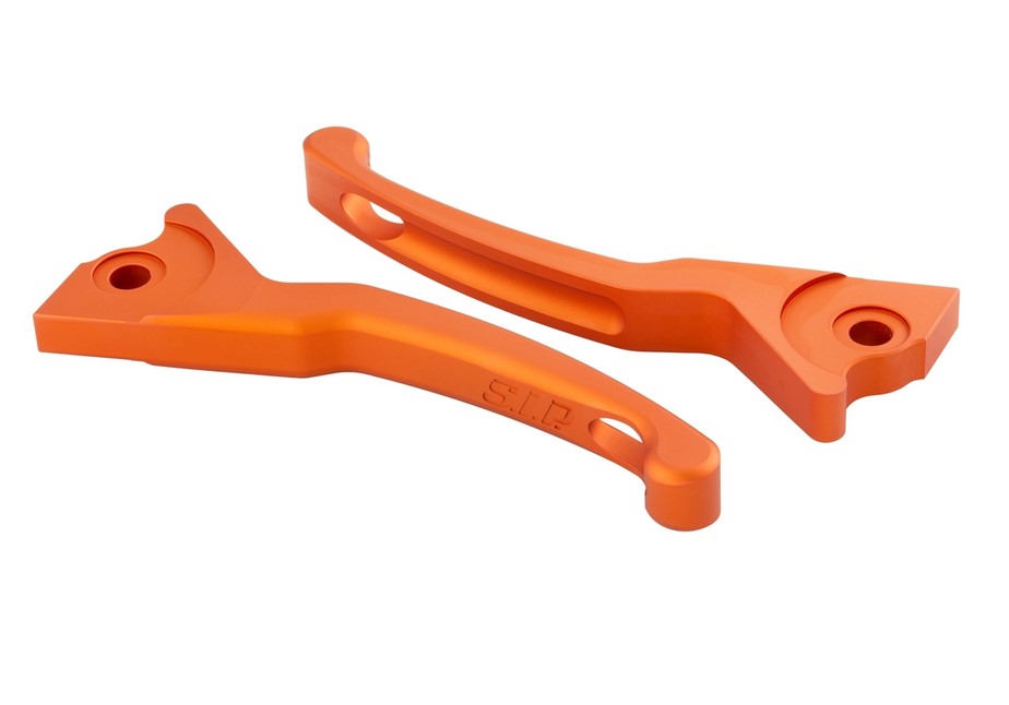 Sport lever set brake Shorty for Vespa, right and left, orange matt