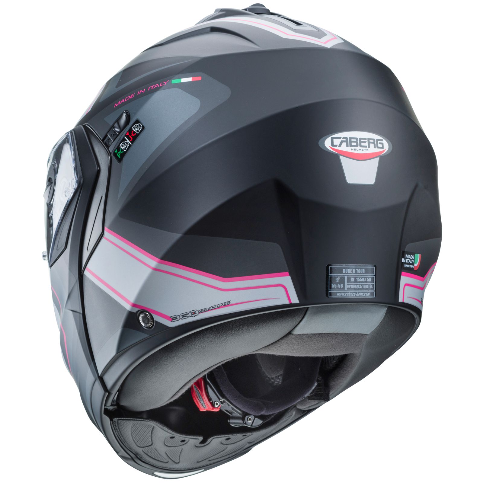 Caberg Helmet Duke II Tour, matte black / anthracite fuchsia