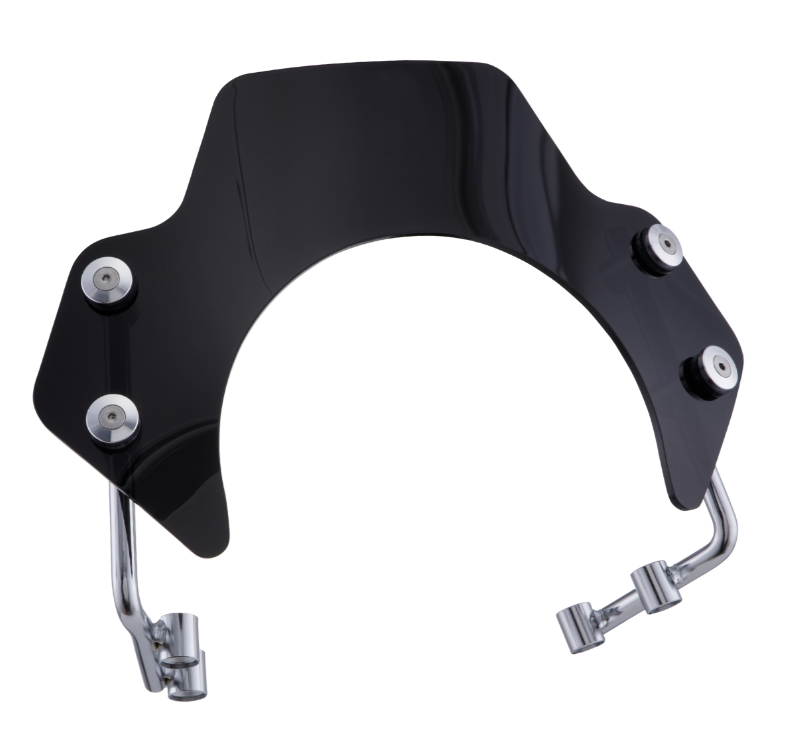 Flyscreen for Vespa PX 80-200cc, silver holder, black tinted